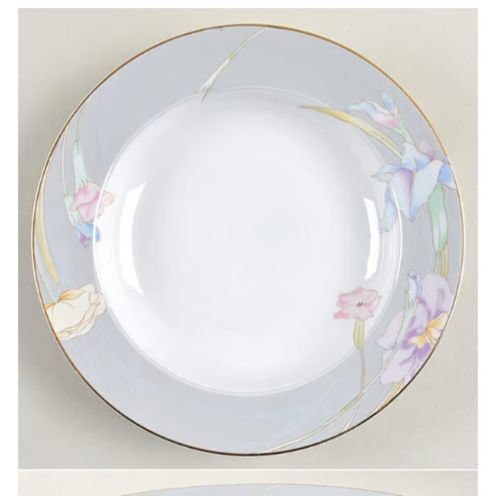 MIKASA CHARISMA pasta bowls L9049 FLORAL 9.25" salad cereal pasta bowls set of 2